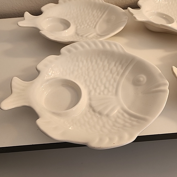 4-PC Set French Chef Gourmet Cookware Fish Shaped Dishes with sauce Compartment - Picture 3 of 6